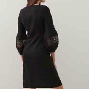 Talbots Embroidered Sleeve Sheath Dress, black, size 4